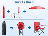 Folding Camping Chair with Detachable 8-Rib Sun Umbrella, 42.13 Inch Canopy Aluminum Alloy Portable 31624420