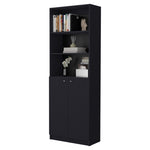 ZUN Sutton 2-Door Bookcase, Storage with Multi-Level Shelves and Double Door Design B128P176163