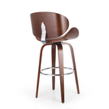 30" Mid-Century Modern Upholstered Swivel Barstool, Walnut Cognac 67493.00PUCOGN