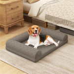 ZUN 36" Orthopedic Dog Bed,Egg-Foam Dog Crate Bed with 3-Side Bolster and Removable Washable Bed 18758361