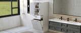 ZUN Bathroom Storage Cabinet with Two Laundry Baskets, Storage Cabinet with Doors and Drawer for Home, N759P243350K