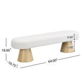 Dining Bench for Dining Room, Upholstered Bedroom End of Bed Entryway Bench, Boucle Ottoman for N779P271401B