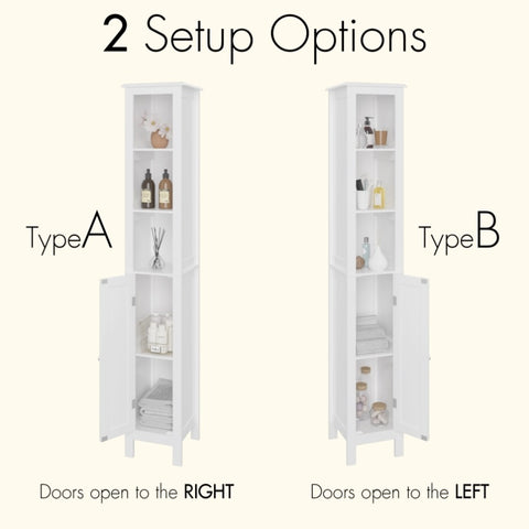 ZUN 66.92" Tall Bathroom Storage Cabinet with Adjustable Shelves,1 Doors Freestanding Cabinet with 01149860