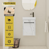 16'' Floating Wall-Mounted Vanity with Ceramic Sink & Soft-Close Cabinet Door, For Small W999P236337
