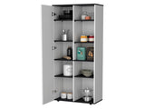 White and Black 1-Door Multistorage Kitchen Pantry B062P175070