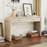 ZUN TREXM Unique Retro Silhouette Console Table with Open Style, Two Top Drawers for Entrance, Dinning WF317094AAD