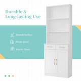 Bathroom Storage Cabinet, Cabinet with Two Doors and Drawers, Adjustable Three-layer Open N725P186645W