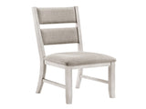 Modern Farmhouse Dining Side Chairs Set of 2 Antique White Finish Upholstered Seat Back Wooden B011P416553