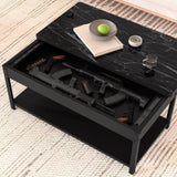 Rectangular double-layer coffee table with hidden storage compartment and fingerprint lock - Living W396P307337