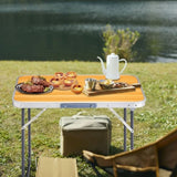 2.3ft Aluminum Camping Folding Table wood grain color 45552990