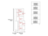 White Double Cabinet Kitchen Pantry with Open Storage B062P290273