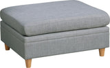 Living Room Furniture Ottoman Light Grey Dorris Fabric 1pc Cushion ottomans Wooden Legs B01147399