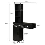 ZUN Wall Mount Hair Styling Barber Station Beauty Hair Salon Spa Equipment Set W/ 3-Tier Shelf, Lockable W2181P153077