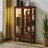 Curio Cabinet Lighted Curio Diapaly Cabinet with Adjustable Shelves and Mirrored Back Panel, W169392181