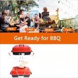 ZUN Barbecue Grill Charcoal with Lid Portable Folding Small BBQ Grill for Outdoor Grilling Cooking 41297634