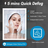 Bright LED Bathroom Mirror 40" x 24" Front Light, 5 Mins Defog, Full HD Reflected, 3 Colors 51506617