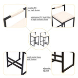 Set of 2 Barstools Faux Leather Upholstered Bar Stools Modern Metal Frame Dining Chairs for Counter, W1757P163456