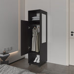 ZUN Summit Wardrobe in melamine with mirror,door and open storage B128P225196