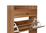 ZUN Rattan, Allen 2 door 1 drawer cabinet, shoe rack, double layer, suitable for entrance W688141533