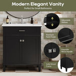 ZUN 30-inch bathroom vanity with ceramic basin, soft close door and adjustable shelves N729P173380B