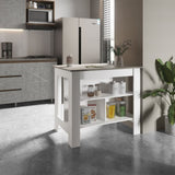 Cortes Kitchen Island 2-Tier Shelf 40" Width and large Work Top B200P235840