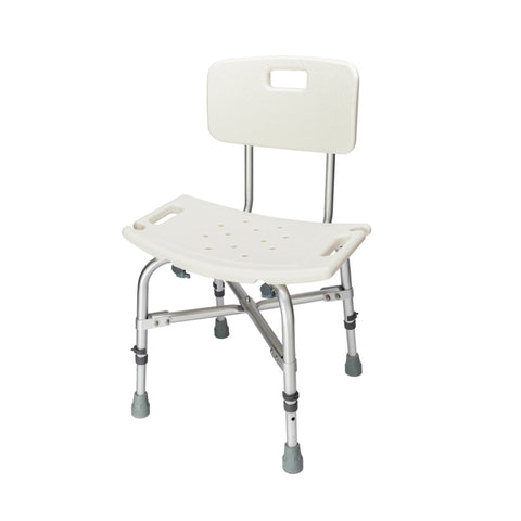 ZUN Medical Bathroom Safety Shower Tub Heavy Duty Aluminium Alloy Bath Chair Bench with Back White 77592932