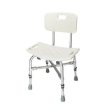 Medical Bathroom Safety Shower Tub Heavy Duty Aluminium Alloy Bath Chair Bench with Back White 77592932