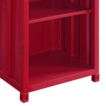 ZUN Red 3-Shelf Reception Desk B062P215480