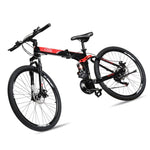 ZUN 26in High Carbon Steel 100kg 21 Speed Land Rover Shimano TX30 Folding Mountain Bike Black 66132359