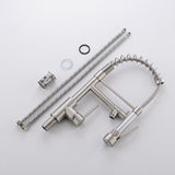 Kitchen Faucet with Pull Down Sprayer Brushed Nickel Stainless Steel Single Handle Kitchen Sink W1932P156130