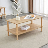 Modern 2-Tier Coffee Table for Living Room Furniture,Rectangular Center Table with Open Storage W3226P279107