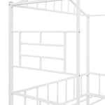 ZUN Metal House Bed Frame Full Size with Slatted Support No Box Spring Needed White MF289094AAK