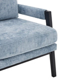 Kelly Mid-Century Modern Chenille Upholstered Accent Armchair, Blue T2574P240945