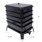 5-Layer Worm Compost Bin, 50L Worm Composter, Easy Setup Inclusive Worm Farm Kit for Recycling Food 52130043