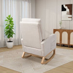 ZUN 25.4"W Chair for Nursery, High Back Glider Chair with Retractable Footrest, Side Pocket, W1852P186194