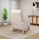 ZUN 25.4"W Chair for Nursery, High Back Glider Chair with Retractable Footrest, Side Pocket, W1852P186194