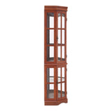 Corner Curio Cabinet with 5 Shelves and Lighting System, Walnut W1693P183978