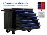 7 DRAWERS MULTIFUNCTIONAL TOOL CART WITH WHEELS-BLACKBLUE 83846635
