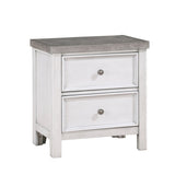White and Gray Finish 1pc Bedroom Nightstand of 2 Drawers Classic Design Wooden Furniture B011P245007