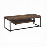 Weathered Oak and Black TV Stand with 1-Shelf B062P209412
