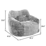 Bean Bag Chair, Bean Bag Sofa Chair with Armrests Stuffed High-Density Foam, Lazy Sofa Comfy Chairs W2200P313803