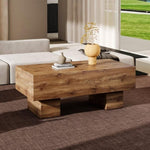 ZUN This modern rectangular coffee table features a stylish wood color, making it an ideal addition to W1151P168335