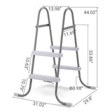 2 Steps 33in Pool Ladder Iron Grey Frame White Steps 08470483