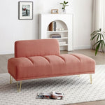 ZUN 56.3"Inch Width Modern End of Bed Bench,Teddy Fabric Upholstered 2 Seater Sofa Couch Entryway W2677P195012