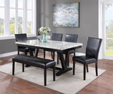 2pc Transitional Upholstered Side Chair with Nailhead Trim Black Faux Leather Upholstery Tufted B011P148067