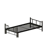Twin Size Metal Pull-Out Bunk Bed with Guardrail and Built-In Ladder, Space-Saving Convertible Frame W1671P459794