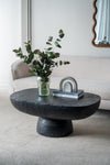 ZUN 36x24x15" Black Oval Coffee Table W2078P161504