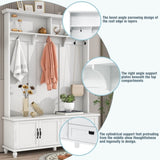 ON-TREND Modern Style Hall Tree with Storage Cabinet and 2 Large Drawers, Widen WF306450AAK