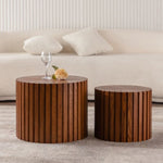 ZUN Round Wood Coffee Table for Living Room for Small Space Apartment and No Need Assembly W3081P255021