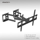 ZUN TMSS-104 32"-70" Corner Full Motion Articulating TV Wall Mount Bracket Max Weight 50Kg VESA 600*400 75822162